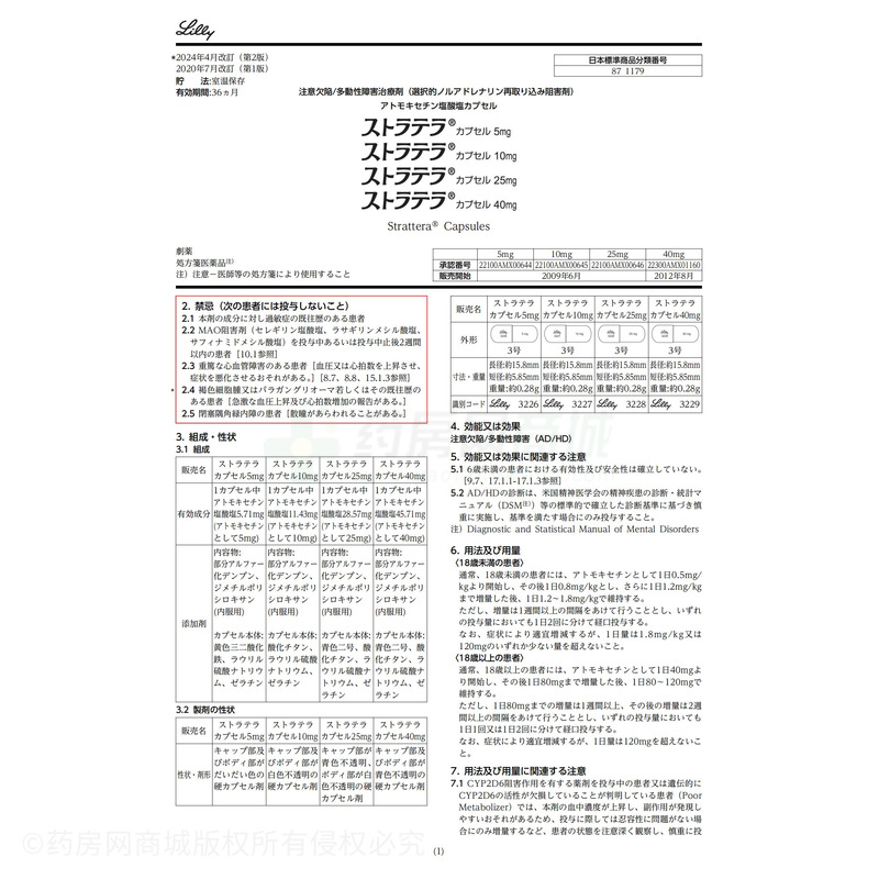 禮來 鹽酸托莫西汀膠囊